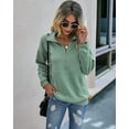 thumbnail image 6 of PRETTYGARDEN Women's Casual Long Sleeve Lapel Zipper Sweatshirt Drawstring Loose Pullover Tops, 6 of 7