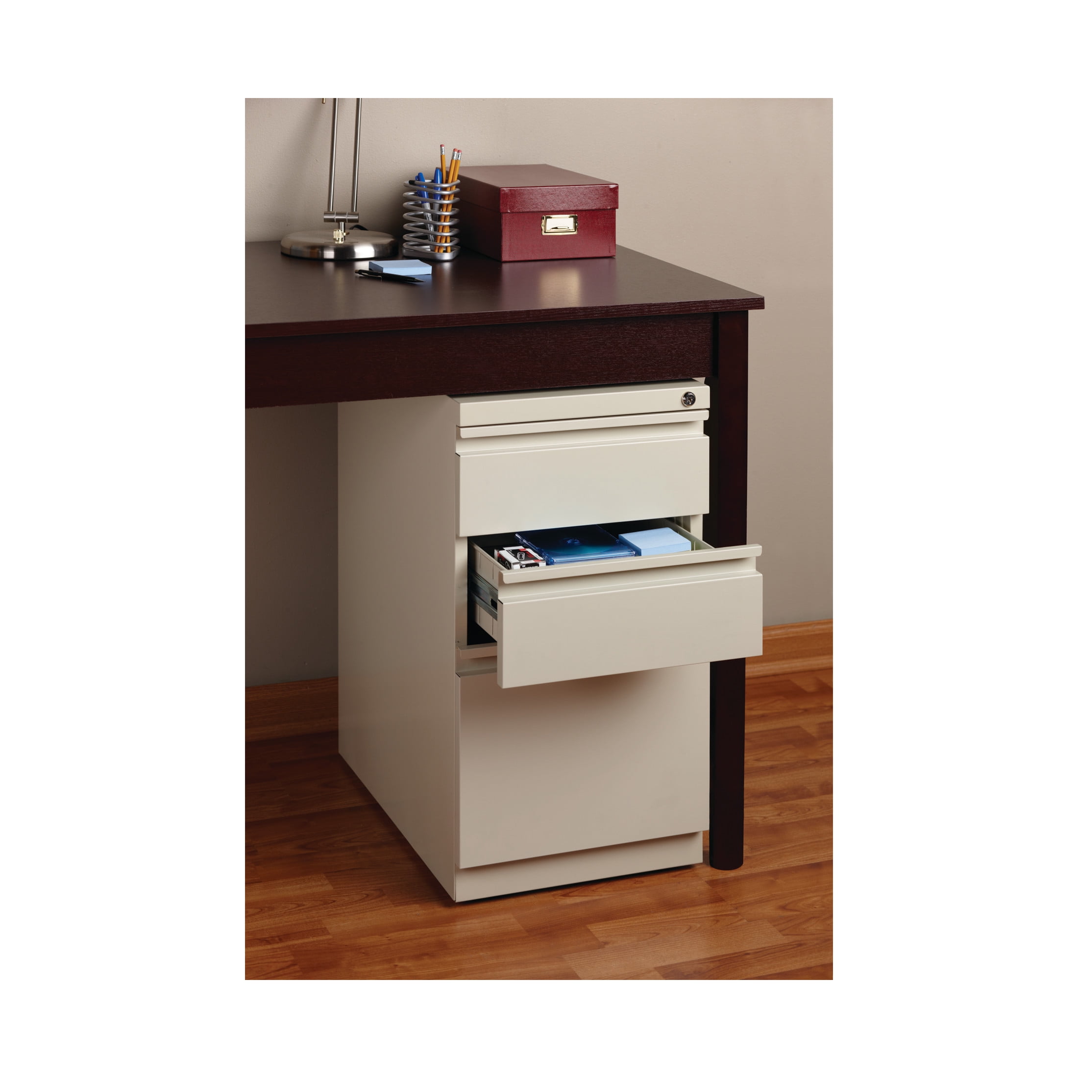 Hirsh Pro 20" Deep Mobile Pedestal File Cabinet 3 Drawer Box-Box-File, Letter Width, Putty