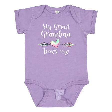 

Inktastic My Great Grandma Loves Me- Heart Great Grandchild Gift Baby Boy or Baby Girl Bodysuit