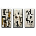 thumbnail image 2 of Designart "Urban Groove Garden Abstract Geometrics V" Modern Geometric Framed Wall Art Set Of 3 - Black Abstract Frame Gallery Set For Office Decor, 2 of 6