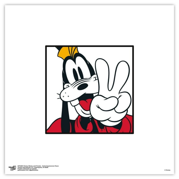 Gallery Pops Disney Mickey and Friends - Goofy Expressions Peace Wall Art, Unframed Version, 12" x 12"