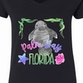 thumbnail image 4 of Inktastic Palm Bay Florida Cute Swimming Manatee Women's V-Neck T-Shirt, 4 of 5