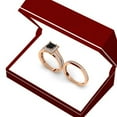 thumbnail image 7 of 1.35 Carat (ctw) 10K Rose Gold Princess Cut Black & Round White Diamond Ladies Split Shank Halo Style Bridal Engagement, 7 of 7
