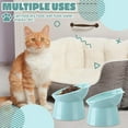 thumbnail image 6 of Zhehao 2 Pieces Plastic Raised Bowl Tilted 15 Degrees Elevated Cat Food and Water Bowls Set Anti Vomit Dog Kitten Food Dishes Pet for Cats and Small Dogs (Light Green), 6 of 11