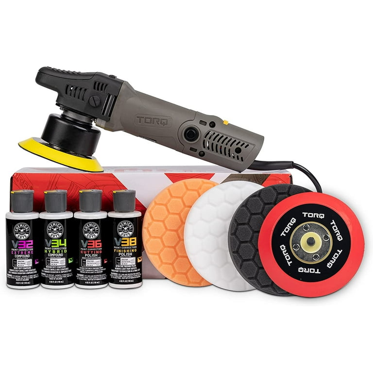 Chemical Guys BUF_209X TORQX Random Orbital Polisher, Complete Detailing  Kit with Pads, Pad Cleaner & Conditioner, Towels - 12 Items