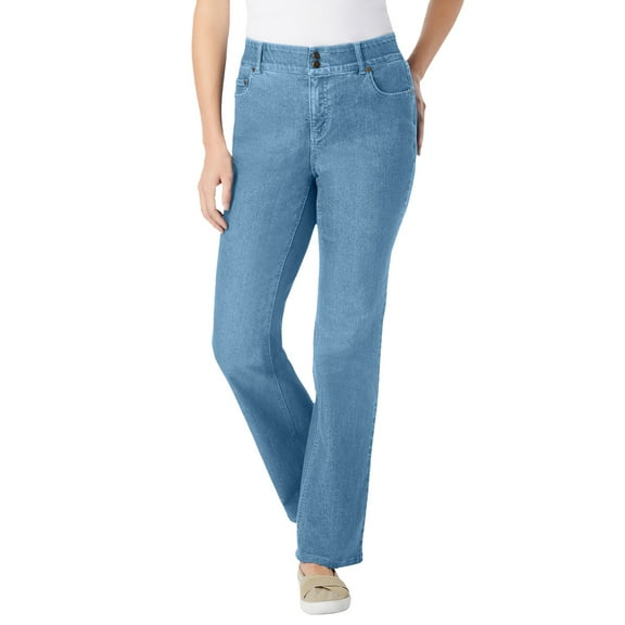 Woman Within Plus Size Tall Secret Solutions; Tummy Smoothing Bootcut Stretch Denim Jeans