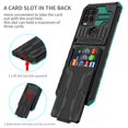 thumbnail image 3 of SaniMore for Motorola G Stylus 5G 2021 Camera Protection Case, Rugged PC Back & TPU Bumpers Cover with Invisible Sliding Card Slot & Kickstand Upgraded Military Shockproof Protective Shell, Darkgreen, 3 of 9