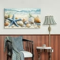 thumbnail image 2 of Beach Wall Decor Conch Starfish Rustic Landscape Ocean Canvas Art Wall Decor For Bedroom Livingroom Office, 2 of 7