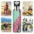 thumbnail image 7 of Yayeee 20oz Double Wall Stainless Steel Water Bottle with Flip Straw, Pink Cheetah, 7 of 7