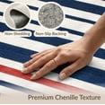 thumbnail image 6 of ODIKA 4'x6' Washable Area Rug Pet Friendly, Non-Shedding Striped Vintage Navy Interlocking Border Nautical Strip Mudroom for Bedroom, Reading Nook, 6 of 7
