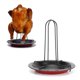 thumbnail image 1 of Con sartén para asador de pollo Asador de pollo de acero al carbono Parrilla para asador de pollo Rejilla para asador de pollo Parrilla para acampar para horno Herramientas para, 1 of 8