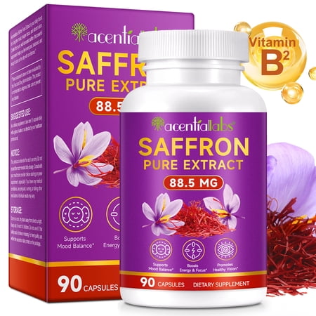 Saffron Extract Capsules 88.5mg, Mood Balance Support, Eye Health & Energy Support, 90 Capsules