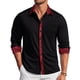 thumbnail image 2 of Camisa de vestir Barry.Wang negra para hombre, manga larga, de negocios, 2 of 6