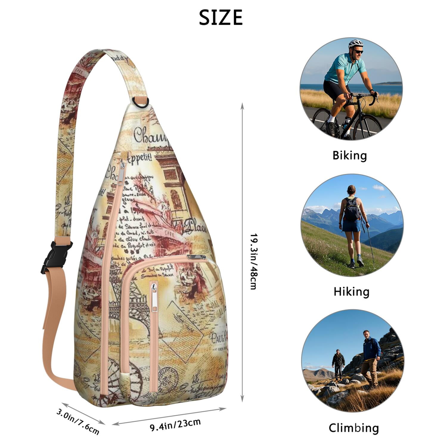Travel Smart Sling Bag - Vintage Inspired Water-resistant Shoulder Pack for Journey, Commute & Daily Use (Women & Men)