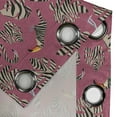 thumbnail image 4 of Ambesonne Pink Zebra Grommet Curtain, Flamingo Toucan Bird, 50" x 108", Pink Tan Black, 4 of 6