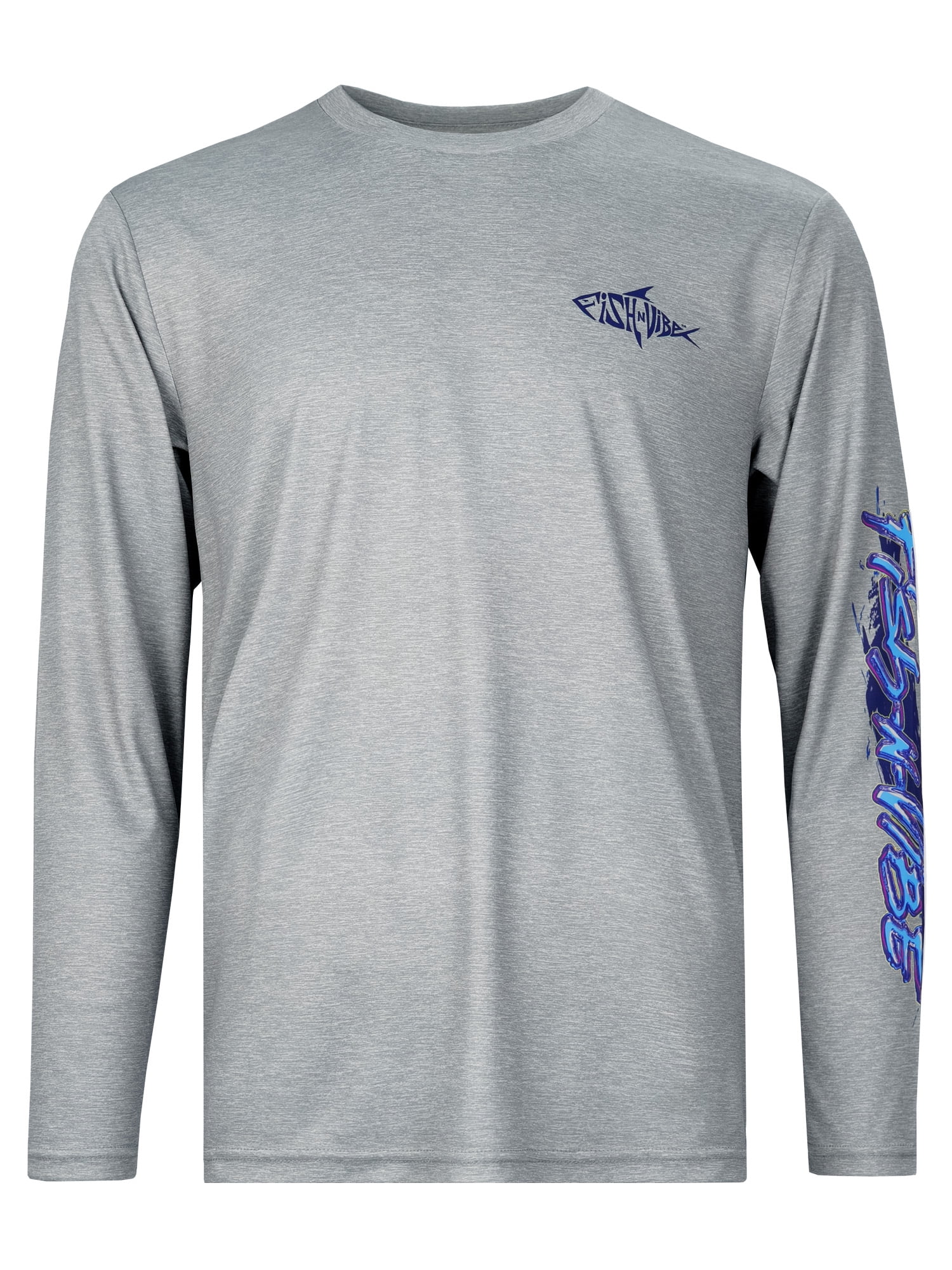 Fish N Vibe Men's Sublimated Long Sleeve Performance Tee, Microchip Sub/Midniute Marlin, 2XL