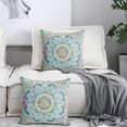 thumbnail image 6 of Boho Vintage Style Mandala Floral Throw Pillow Covers 16x16 Inch - Set of 2 Plush Cotton Soft Home Decor, Bedroom Bed Outdoor Green Couch Sofa Pillow Covers, 6 of 6