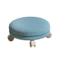 thumbnail image 2 of Taburete con ruedas giratorio de 360 degree, taburete de asiento de rodillo bajo, taburete de maquillaje con ruedas universales de bajo ruido, taburete de Azul Macarena Asiento rodante bajo, 2 of 8