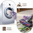 thumbnail image 7 of Round Area Rug 4 Ft, Purple Lavender Washable Non-Slip Circle Carpet for Living Room/Bedroom, Spring Floral Daisy Butterfly Leaves Beige Low-Profile Crawling Mats Collection Rugs for Indoor, 7 of 7