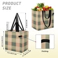 thumbnail image 3 of Green Peach Plaids Foldable Canvas Tote Bags Reusable Grocery Bags Laundry Bags Beach Bag 32L, 3 of 7