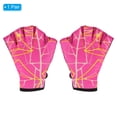 thumbnail image 3 of Unique Bargains Sangle Natation Aquatique Gants d'Entraînement de Résistance à l'Eau Impression Rose Rouge, L, 3 of 7