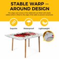 thumbnail image 4 of Valentine's Day Table Cloths for 4 Foot Rectangle Tables, Red Striped Love Eucalyptus Grey Wooden Patio Waterproof Elastic Fitted Tablecloths, Washable Rectangular Table Cover for Camping, 4 of 8