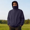 thumbnail image 2 of LWFFDAW Men's UPF 50+ Sun Protection Jacket Hooded with Mask Lightweight Long Sleeve Hooded Jackets Breathable Loose Hiking Athletic Jacket, 2 of 8