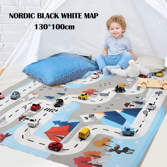 Huanglei City Play Game Map Kids Educational Toys Buildings Map Parking Mat Road Scene Education