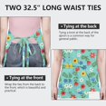 thumbnail image 6 of Pioneer Flower Floral Print Pattern Apron for Women and Men, Cotton Linen Waterproof with Pockets, Adjustable, 33x27 Inch for Kitchen, Gardening, BBQ, Salon, 6 of 6