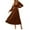 Caramel, variant on Women's Fall V Neck Velvet Long Sleeve Casual Party Midi Dress Black L