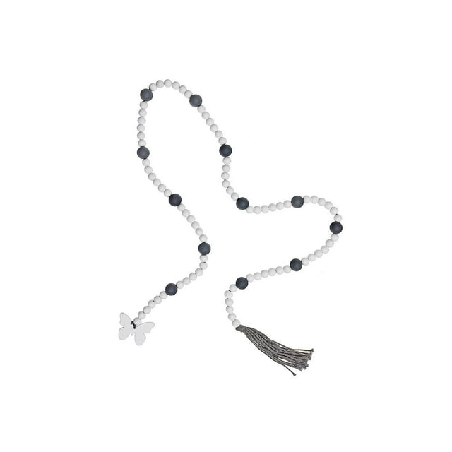 IH Casa Decor 65" Dual Color Bead Garland With Tassel Butterfly - Set of 2
