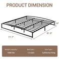 thumbnail image 2 of Cama King de Metal con Base de Plataforma de 10 Pulgadas – Estructura Robusta de Perfil Bajo en Negro, Soporte de Lamas de Acero de Alta Capacidad, Fácil Montaje, Sin Somier, Almacenamiento Inferior, 2 of 8
