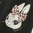 thumbnail image 5 of Bunny T Shirt For Kids Girls Easter Short Sleeve Summer Round Neck Top For Toddler And Little Girls #Black 6-7 Years, 5 of 6