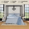 thumbnail image 4 of Mainstays Full/Queen 5-Piece All-Season Comforter Set, Blue Pick Stitch Scallop, 4 of 12