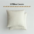 thumbnail image 2 of Sonive 2Pcs Teddy fleece Throw Pillow cover 18"×18" Decorative Throw Pillows&nbsp;Cushion Covers for Home with Invisible Zipper and Reinforced Stitching, White, 2 of 8