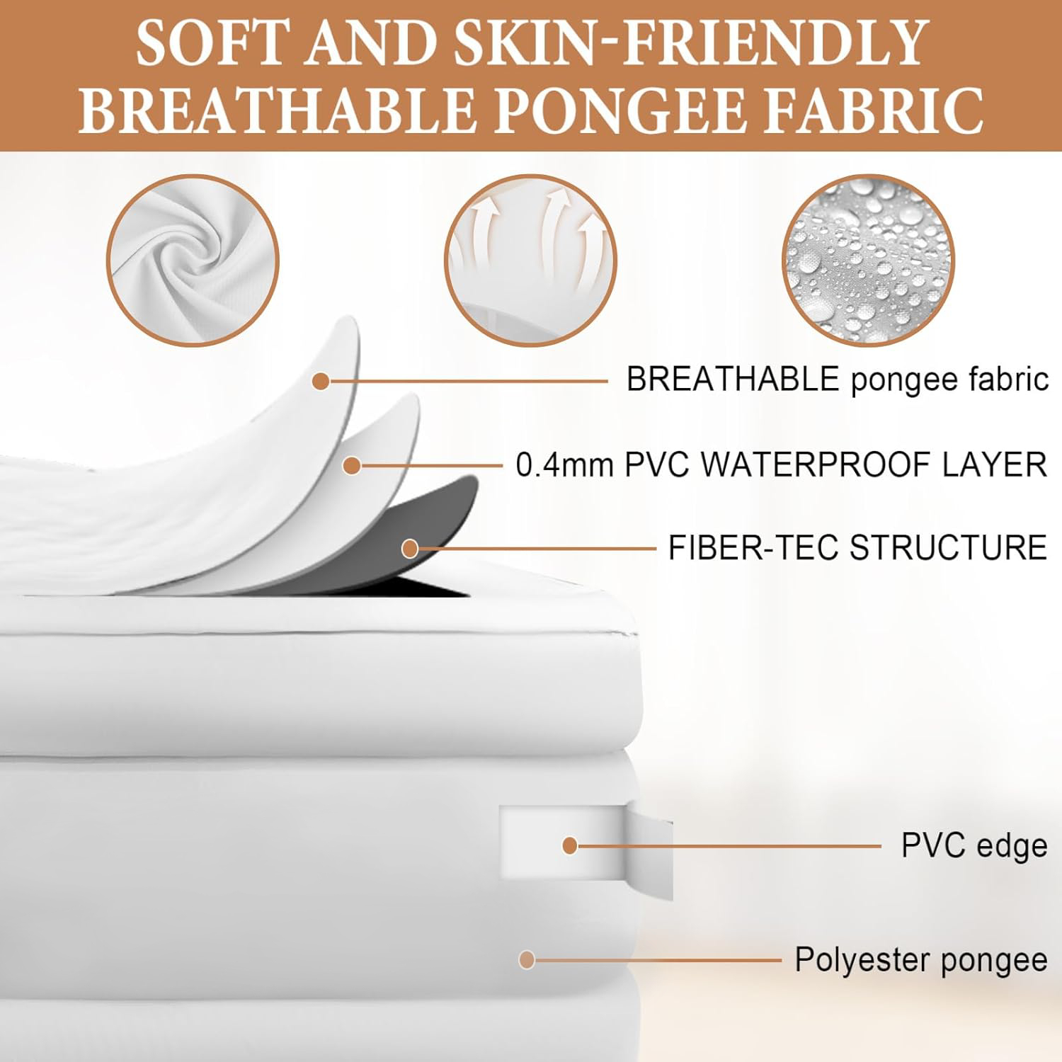 Air Mattress, Queen Airbed with Headboard, Airbed Inflatable Couch with Pump, For Guest Home Camping Travel, Grey
