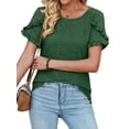 thumbnail image 4 of Nlife Women Chic Round Neck Top with Ruffle Sleeves, 4 of 7