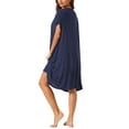 thumbnail image 3 of INSPIRE CHIC Women's Nightgowns Cotton Sleepwear Loose Sleep Shirt Short Sleeve Nightshirt Cozy Sleepshirt L Navy Blue, 3 of 6