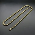 thumbnail image 4 of Unisex Man's 2.5-4mm 18K Gold Plated Black Stainless Steel Rolo Chain Necklace, 4 of 5