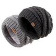 thumbnail image 4 of REDESS 2Pcs Slouchy Black and Gray Beanie Hat for Women Winter Warm Knit Cap, 4 of 6