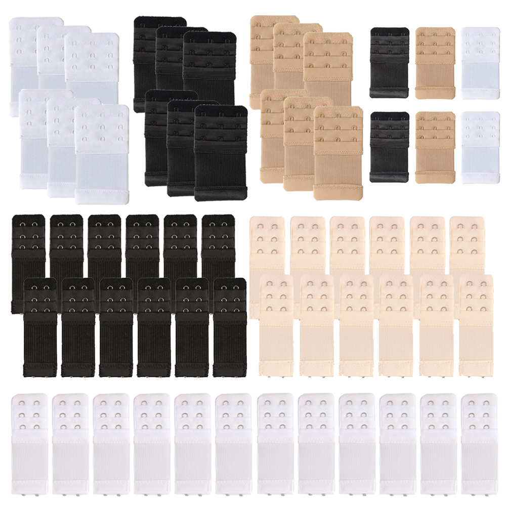 Dicasser Bra Extender 3 Hooks 3 Rows Elastic Bra Band Hook Strap