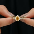 thumbnail image 6 of Rosec Jewels Citrine Teardrop Engagement Ring with Halo - 6X8 mm - Natural Citrine Diamond Ring - AAA Quality - with Jewelry Box, 18K Yellow Gold, US 8.50, 6 of 9