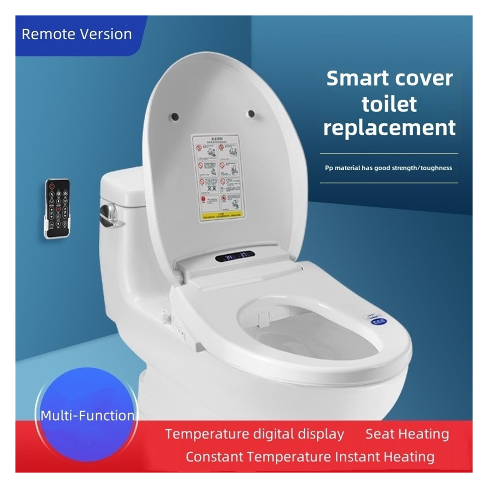 Intellint Remote Control Toilet Lid Dryer, Smart Heated Bidet Toilet Seat ,With Warm Air Dryer, Smart Constant Temperature