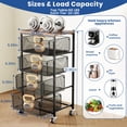 thumbnail image 3 of Carrito de cocina con ruedas Goovilla de 4 niveles con cajones, negro, 3 of 8