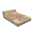 thumbnail image 2 of Ambesonne Tree Fitted Sheet & Pillow Sham Set, Vintage Swirls, Full, Cream Brown, 2 of 2
