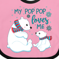 thumbnail image 4 of Inktastic My Pop Pop Loves Me Cute Polar Bears Boys or Girls Baby Bib, 4 of 4