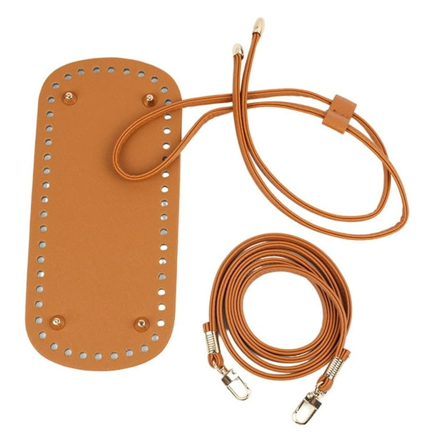 Conjunto de tejido de bolsa Correa para el hombro Bolsa de ganchillo Inserto Cojín Base Bolsa Accesorios marrón Yuyangstore tejer a crochet