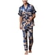 thumbnail image 1 of Pijamas de manga corta para hombre, informales, con cuello vuelto, para estar en casa, 1 of 3