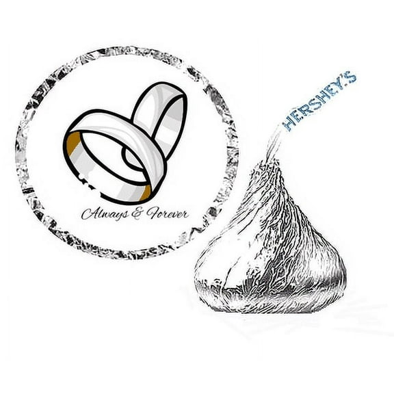 216 Wedding Rings Party Favor Hershey's Kisses Stickers / Labels