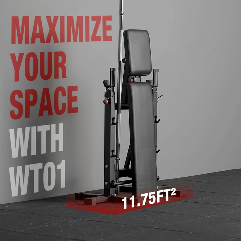 Mikolo Weight Bench Set 660LBS Foldable Bench Press with Squat Rack Multi functional Adjustable Flat Incline Bench for Chest Shoulder Home Gym